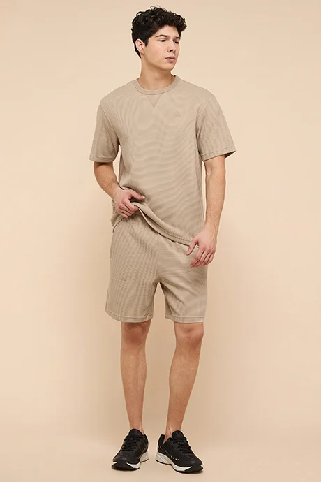 R&B Solid Shorts with Drawstring Waist