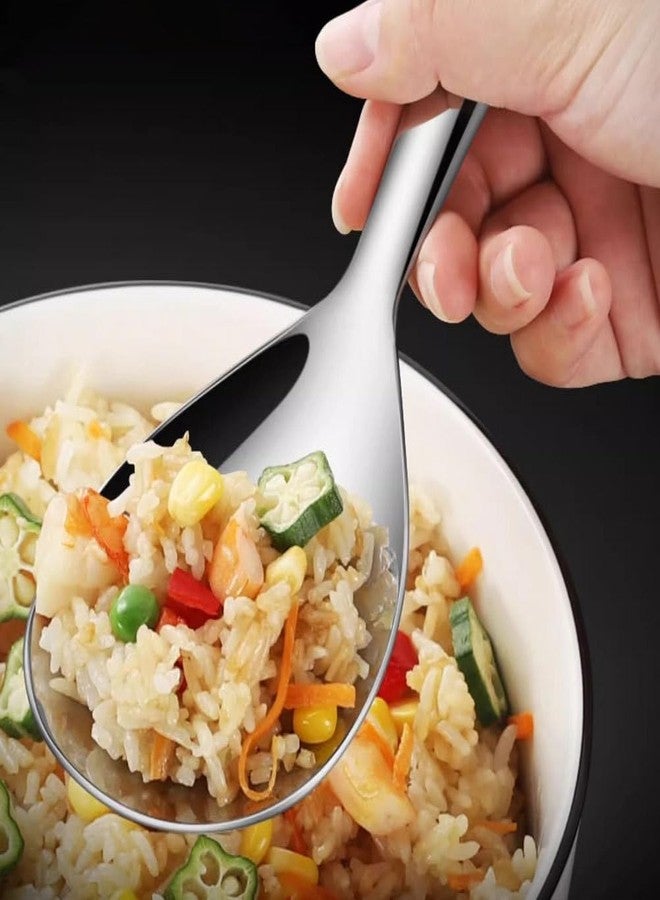 SHOWERORO Stainless Steel Rice Paddle Spoon 7.87In Nonstick Kitchen Serving Utensil for Home Restaurant Use - Image 4