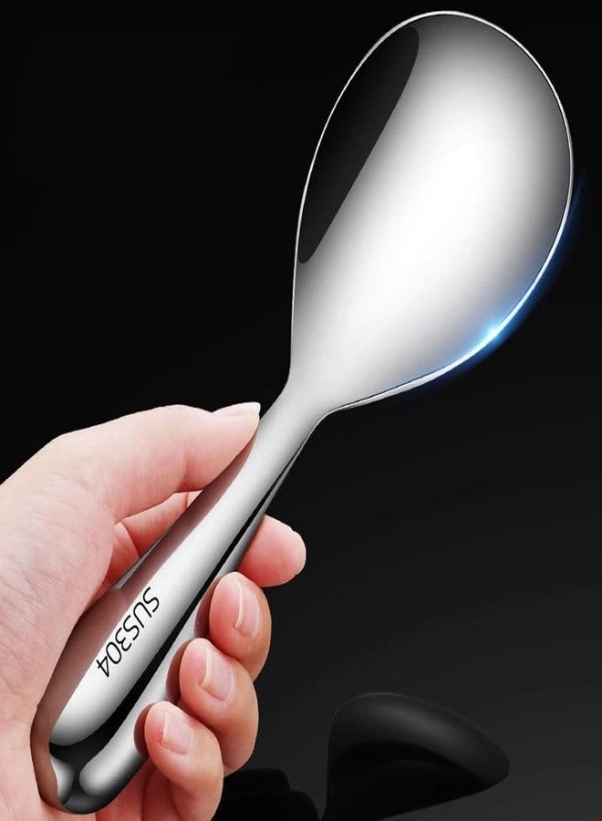 SHOWERORO Stainless Steel Rice Paddle Spoon 7.87In Nonstick Kitchen Serving Utensil for Home Restaurant Use - Image 2
