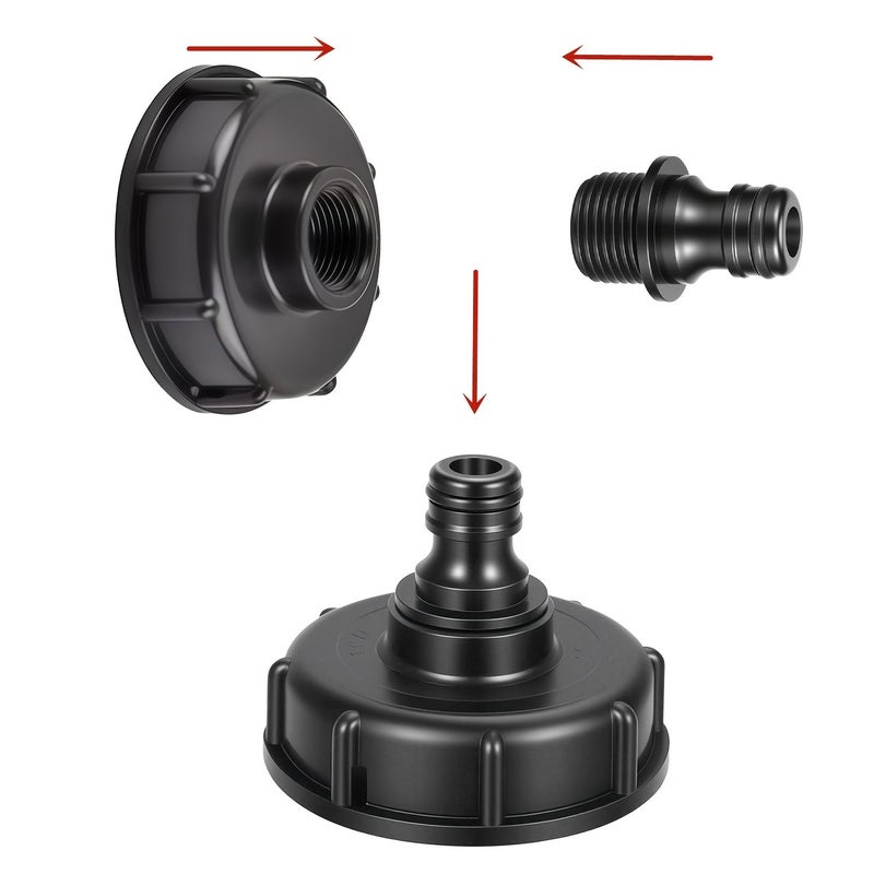 2pcs IBC Tank Fast Connect Adapters 1/2 Threaded Cap Kit for Garden Irrigation Rainwater Collection - Image 4