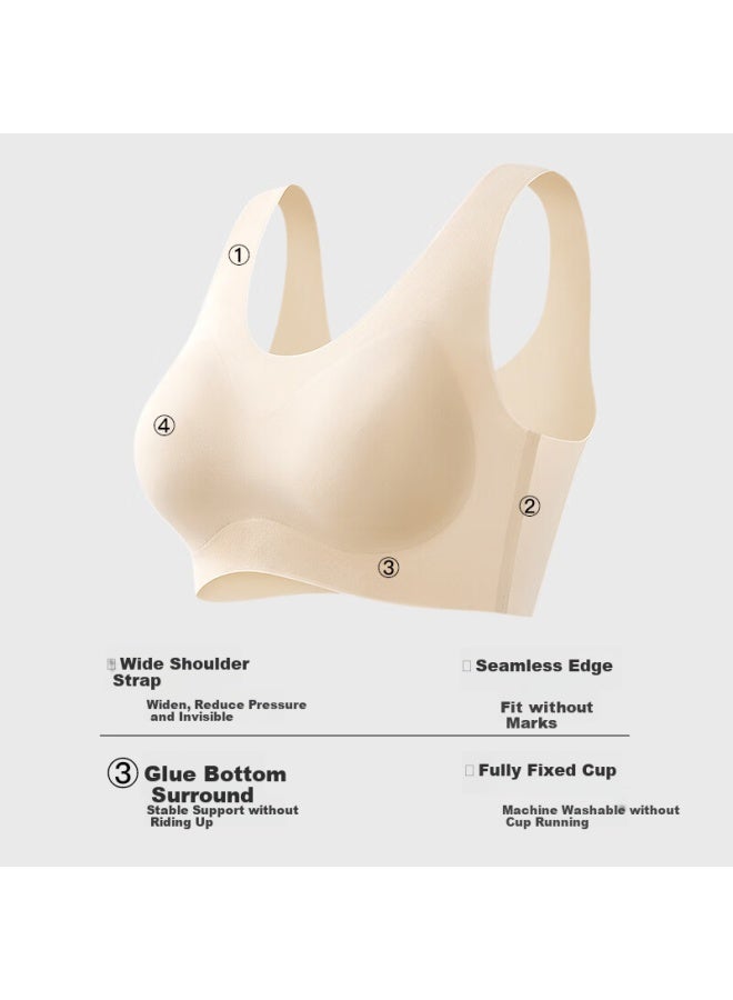 Mei Ya Ting Seamless Bra For Small Push-up Liquid Foundation Invisible Beauty Back Vest-style Fixed Cup Sports Bra Shockproof - Image 4