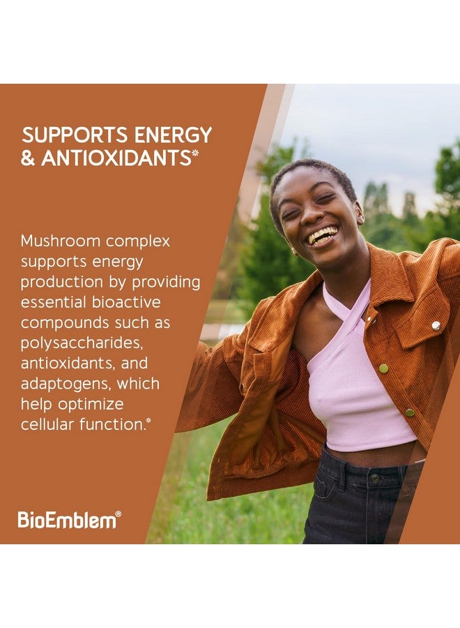 BioEmblem Mushroom Complex - 10:1 Strength and 7 Species - Lions Mane, Reishi, Cordyceps, Chaga, Maitake, Shiitake Mushroom Supplement - Immunity, Energy & Focus, Brain - Non-GMO, Vegan - 90 Caps - Image 3