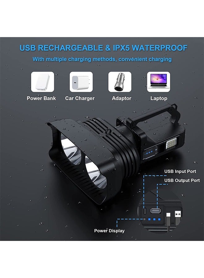 Multifunctional Camping Light, Rechargeable Led Flashlight, Outdoor Waterproof Searchlight, Large Capacity Flashlight with Tripod Stand, Suitable for Outdoor Camping/Mountaineering Activities  - Image 5