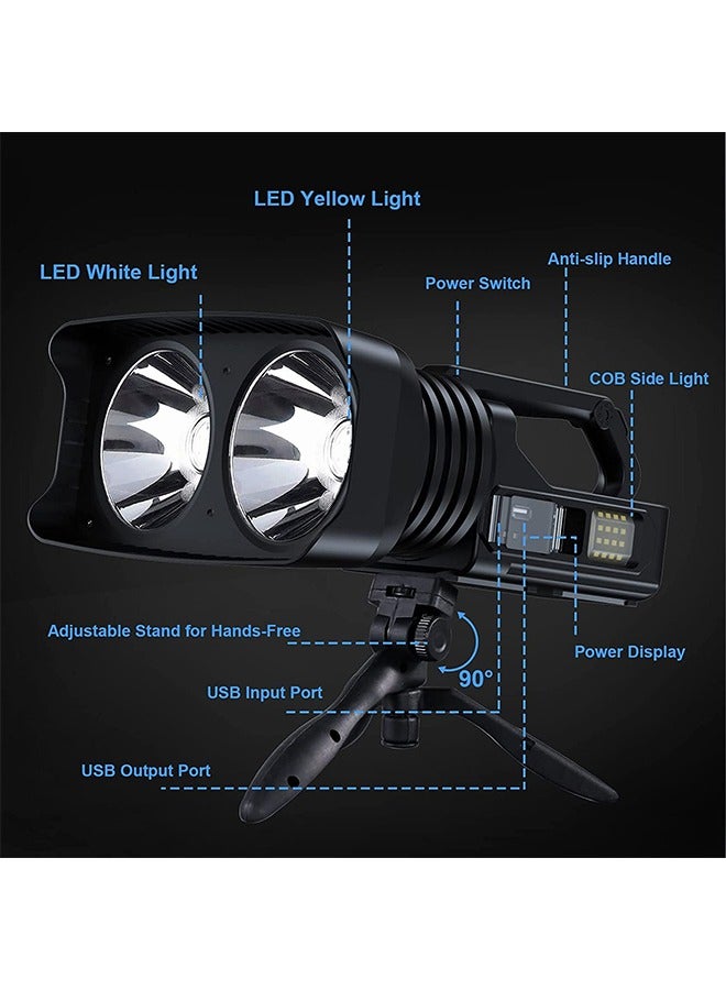 Multifunctional Camping Light, Rechargeable Led Flashlight, Outdoor Waterproof Searchlight, Large Capacity Flashlight with Tripod Stand, Suitable for Outdoor Camping/Mountaineering Activities  - Image 4