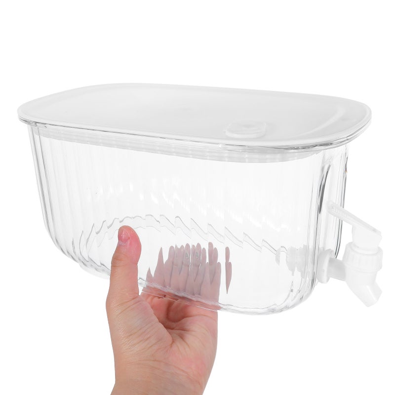 Beverage Dispenser Carafe: Large Capacity Fridge Drink Container - Clear Juice Spout Dispenser - Refrigerator Water Jug with Tap for Parties Home - Image 2