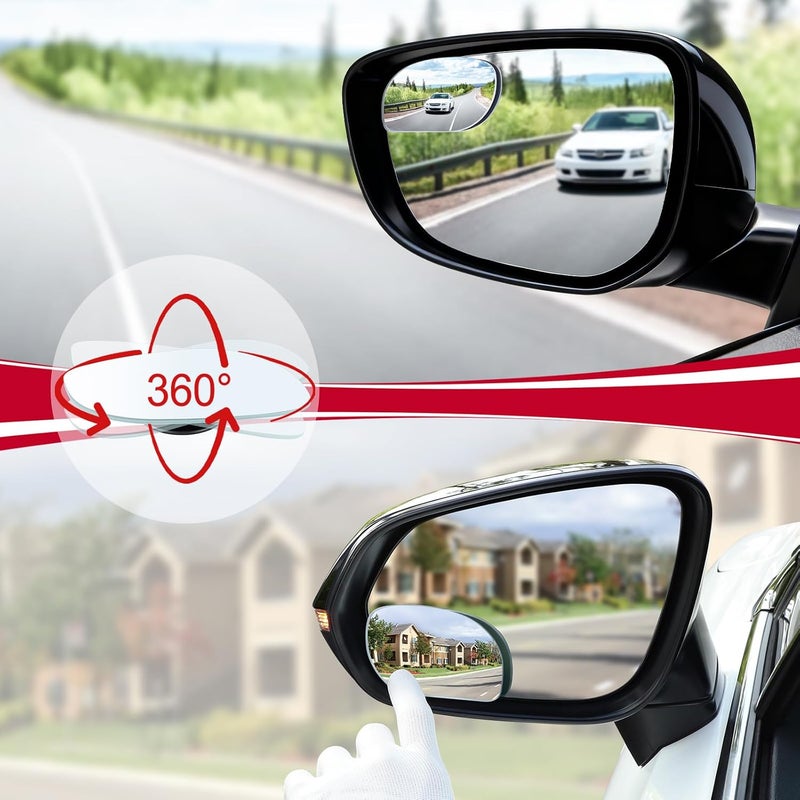 LivTee Blind Spot Mirrors, HD Glass Frameless Convex Rear View Mirrors, Wide Angle Adjustable Stick for Side Mirror, Automotive Exterior Accessories for Car, SUV & Trucks, Pack of 2 - Image 5
