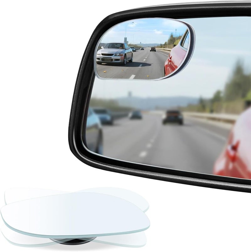 LivTee Blind Spot Mirrors, HD Glass Frameless Convex Rear View Mirrors, Wide Angle Adjustable Stick for Side Mirror, Automotive Exterior Accessories for Car, SUV & Trucks, Pack of 2 - Image 1