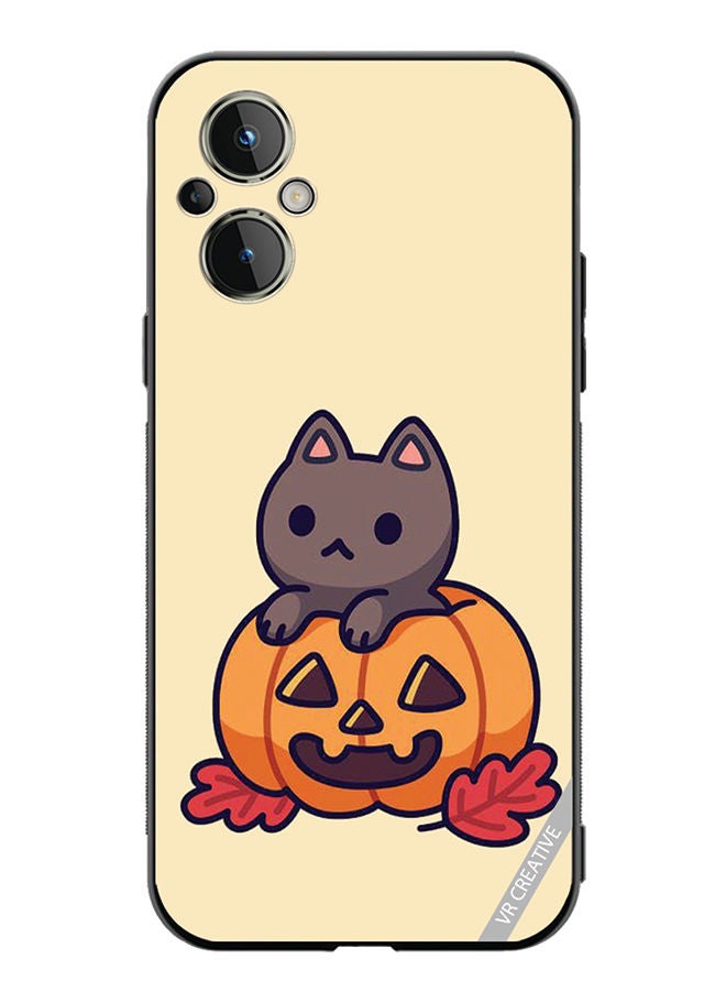 VR CREATIVE Protective Case Cover For OnePlus Nord N20 5G Cat In A Pumpkin Design Multicolour - Image 1