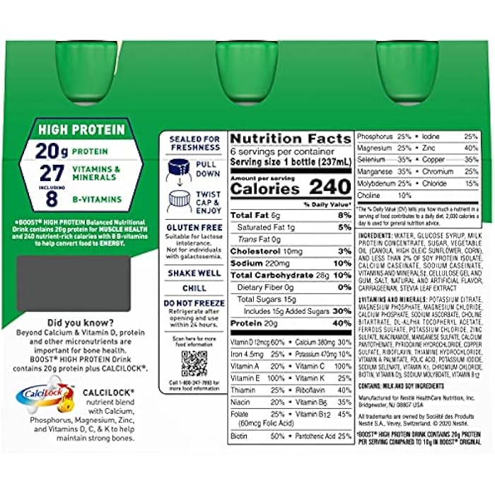 Boost مشروب BOOST الغذائي عالي البروتين (فانيليا، 6 عدداً (عبوة من 1)) - Image 4