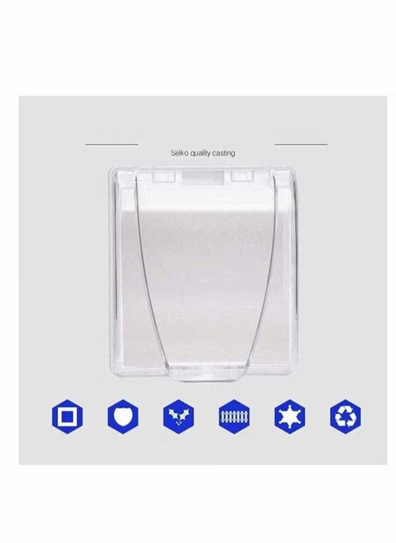Generic Wall Switch Waterproof Cover Box, Suprcrne Universal Plug Socket Cover, Wall Light Panel Socket Doorbell Flip Cap Cover, Home Bathroom Kitchen Accessory Plastic Clear 2 Pcs  - Image 5
