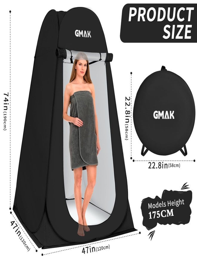 GMAK Pop Up Privacy Shower Tent, Portable Pop Up Beach Dressing Changing Room UV/Rain Outdoor Privacy Shelter Camping Tent, Shower Room Toilet Shelters for Outdoor Hiking Beach Picnic Fishing, Black - Image 4
