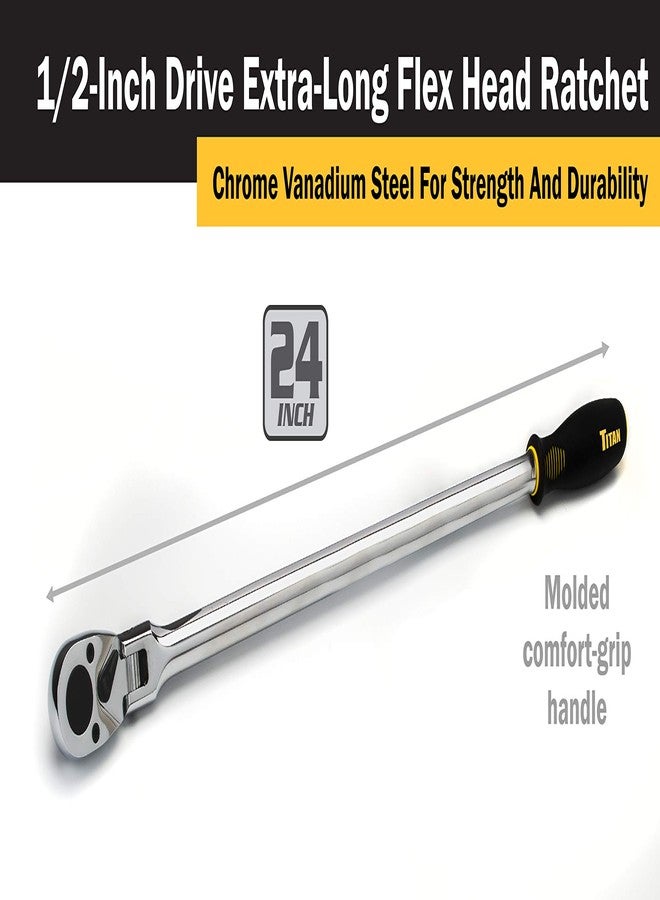 Titan 11302 1/2-Inch Drive x 24-Inch 36-Tooth Extra-Long Flex Head Ratchet - Image 2