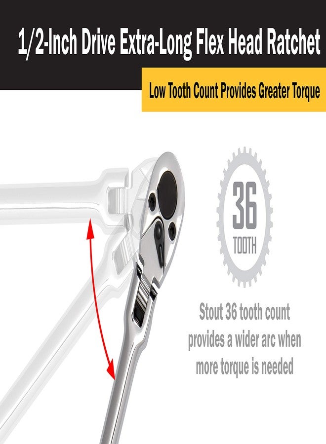 Titan 11302 1/2-Inch Drive x 24-Inch 36-Tooth Extra-Long Flex Head Ratchet - Image 5