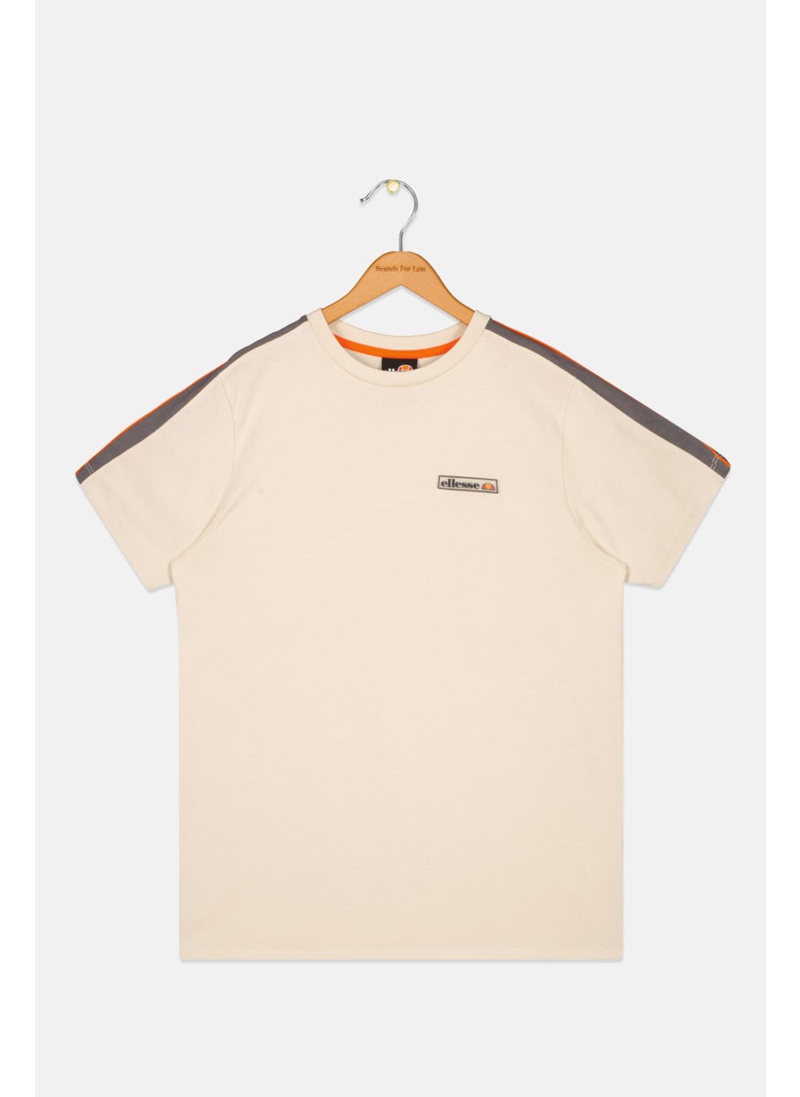 Ellesse Kids Boy Brand Logo Training T-Shirt, Beige Combo  - Image 1