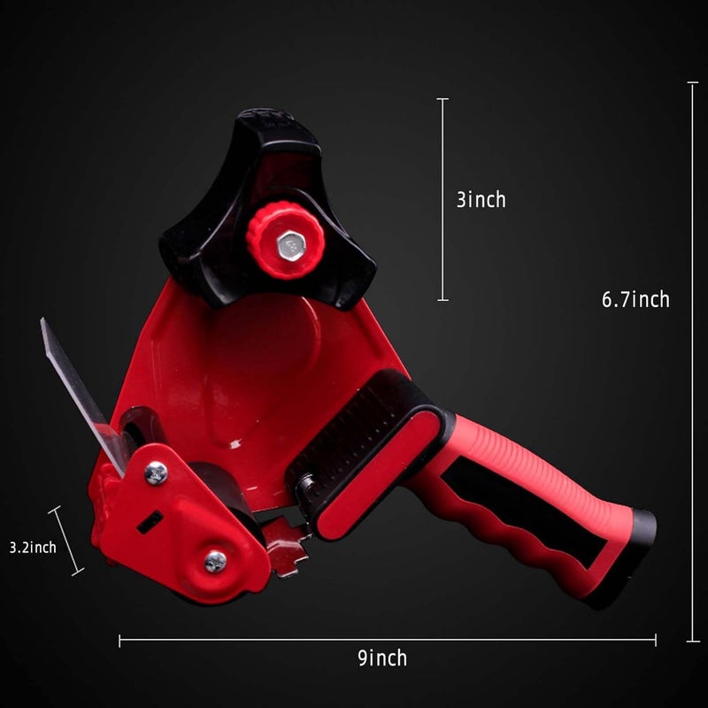 QILIMA Packing Tape Dispenser Gun 2" Light Seal Packing for Use Tape Dispenser Gun for Shipping, Moving, Carton and Box Sealing-Red - Image 2