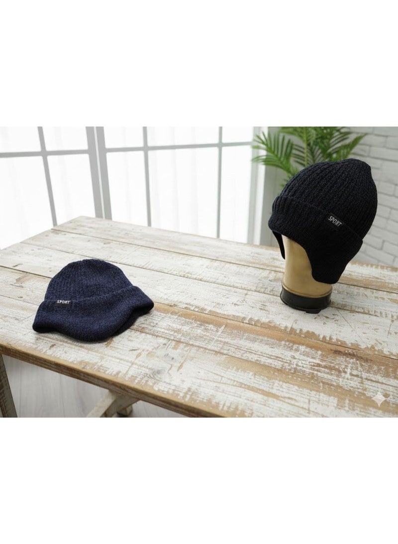 SPORT Warm winter hat with fur lining, fashionable knitted hat with a twisted cable design, unisex thermal winter hats - Image 2