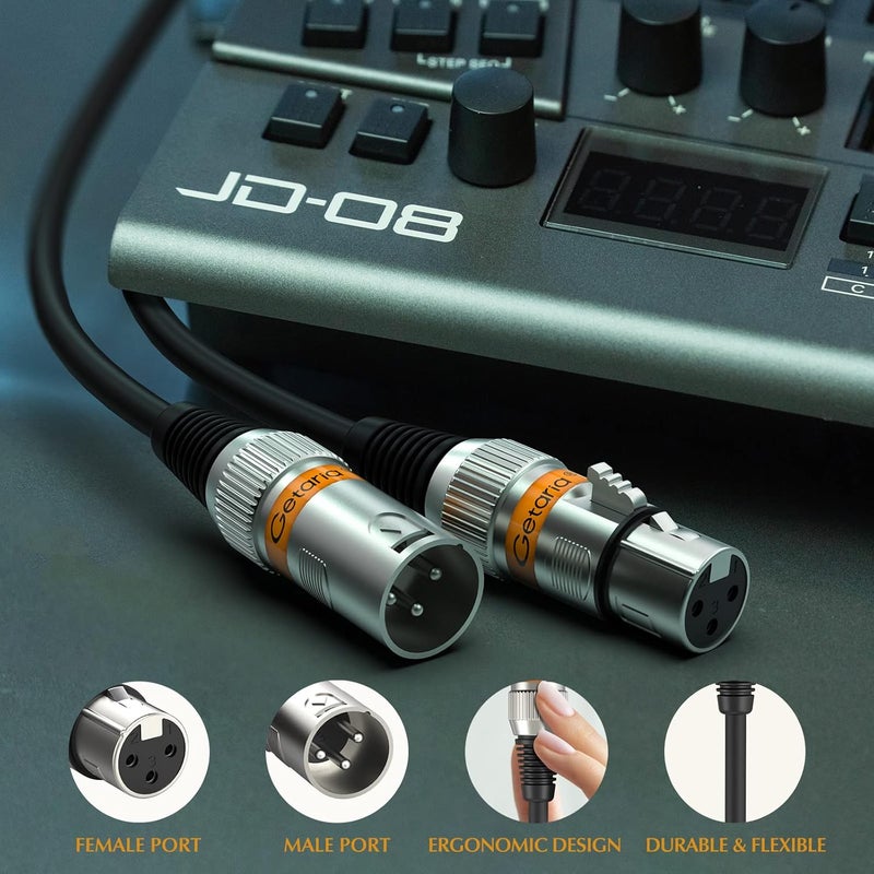 Getaria XLR Cable, 2-Pack 6ft Microphone Cable, 3 Pins XLR Male to Female Mic Cable Balanced XLR Microphone Cable for Mic Mixer,Recording Studio,Podcast - Image 3
