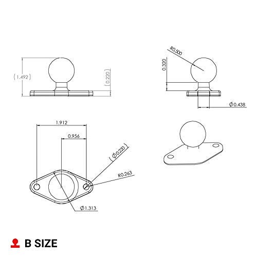 RAM Mounts GPS RAM-B-238U Diamond Ball Base with B Size 1" Ball - Image 4
