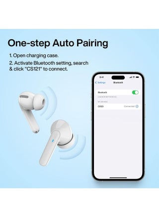 سماعات اذن لاسلكية  مع علبة شحن رقمية ذات شاشة LED، سماعات اذن مضادة للماء IPX5 مع ميكروفون إلغاء الضوضاء لـ iPhone و Samsung و Android و iOS - view 2