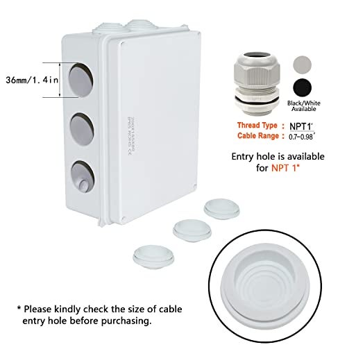 LeMotech ABS Plastic Dustproof Waterproof IP65 Junction Box Universal Electrical Project Enclosure White 7.8 x 6.1 x 3.1 inch (200 x 155 x 80 mm) - Image 5