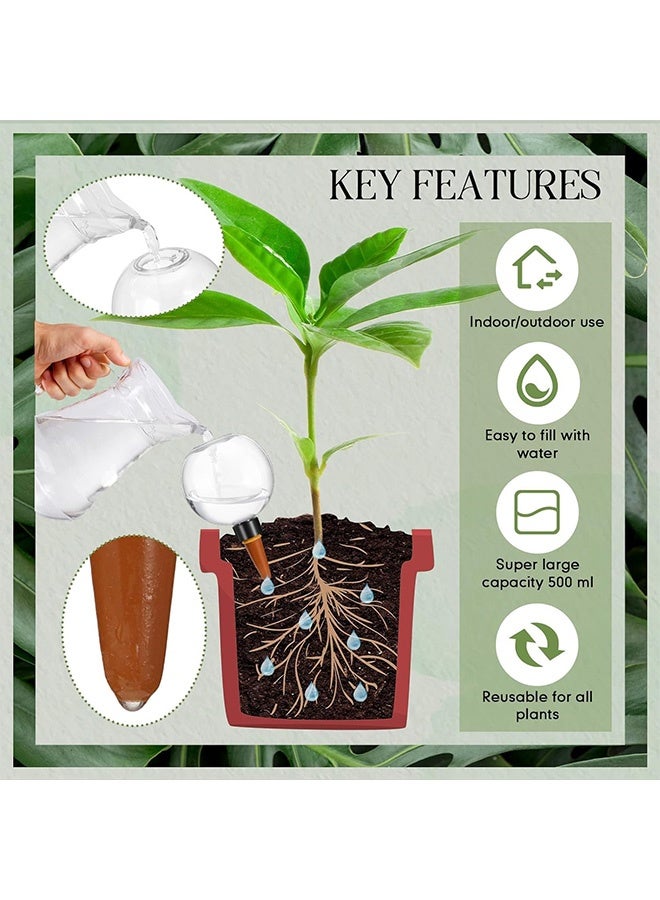 Peachjoy Watering Globes Automatic Plastic Self Watering Planter Insert Waterer Watering Bulbs for Indoor Plants Drip Irigation Plant Watering Devices with Slow Release Control for Garden 500ML 4 Pcs  - Image 4