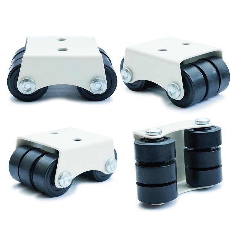 Hepiack Caster Wheel 6Wheels Fix Black Roller Mini Casters For ChairFurnitureStandsSofa Rotating Moving Stand Load Capacity 150kg Set of 4 - Image 2