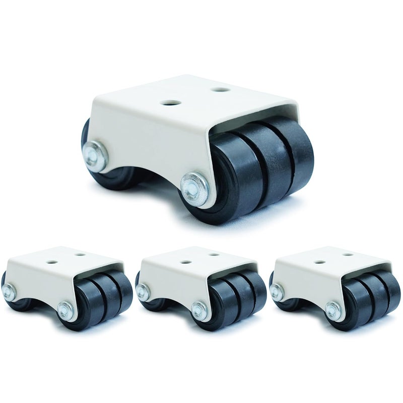Hepiack Caster Wheel 6Wheels Fix Black Roller Mini Casters For ChairFurnitureStandsSofa Rotating Moving Stand Load Capacity 150kg Set of 4 - Image 1