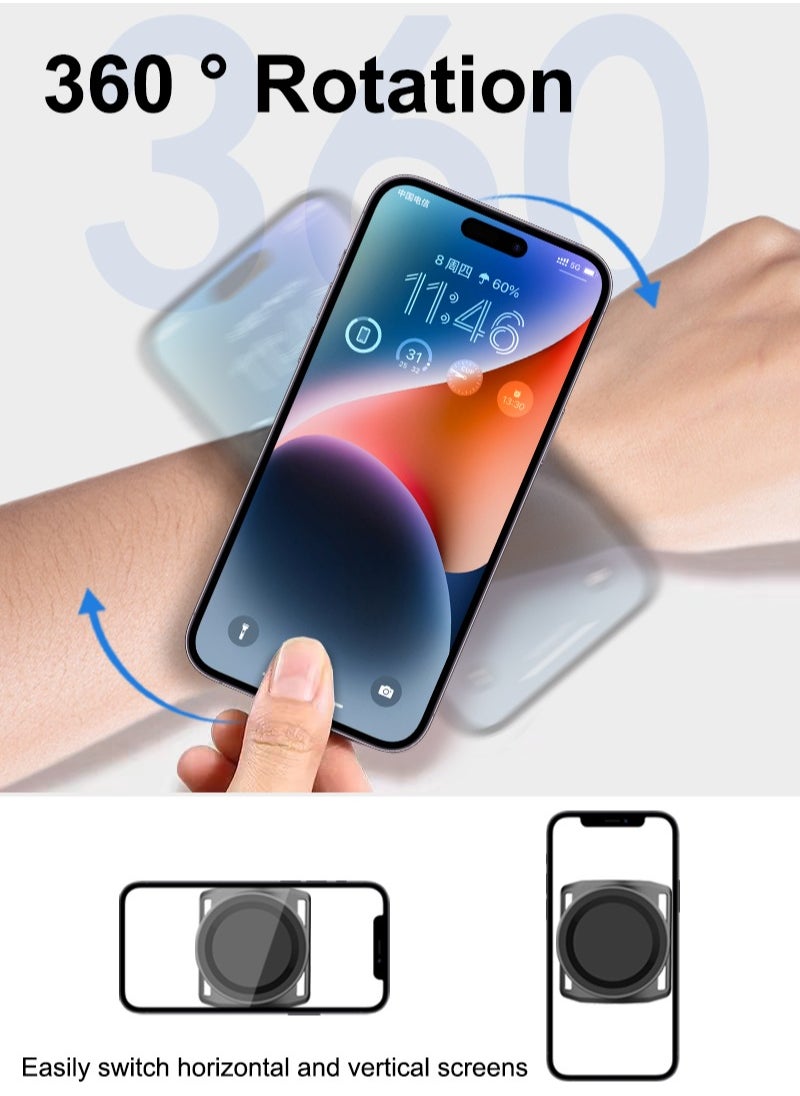 Generic Arm mobile phone holder, Double fastening system with magnetic and silicone strap, 360° rotation and easy access to the screen, Suitable for running, fitness, cycling, climbing, yoga, jogging, hikin  - Image 2