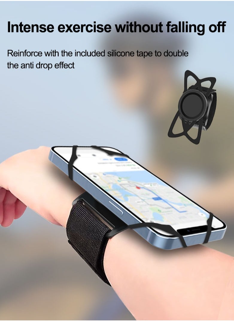 Generic Arm mobile phone holder, Double fastening system with magnetic and silicone strap, 360° rotation and easy access to the screen, Suitable for running, fitness, cycling, climbing, yoga, jogging, hikin  - Image 3