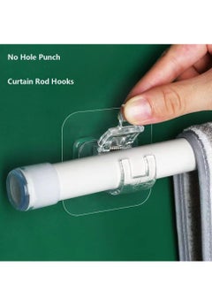 Oasisgalore 12Pcs No Drill Curtain Rod Brackets Adhesive Curtain Rod Holder，Curtain Hooks Hangers for Home  - Image 2
