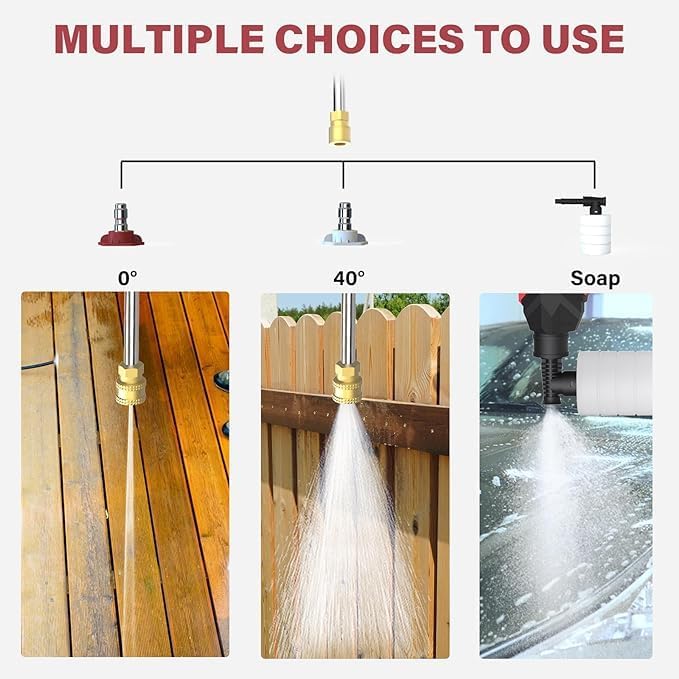 DOZERA Cordless 48V Electric High Pressure Car Washer Machine Gun with Accessories 3 in 1 Nozzle with 5M Hose Pipe Electric Water Sprayer Cleaners for Cars Watering Flowers Cleaning Floors - Image 5