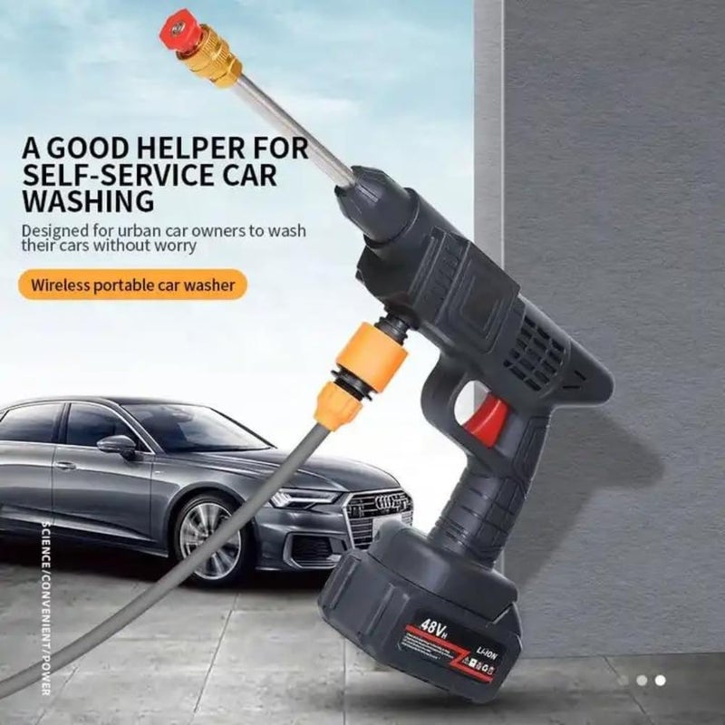 DOZERA Cordless 48V Electric High Pressure Car Washer Machine Gun with Accessories 3 in 1 Nozzle with 5M Hose Pipe Electric Water Sprayer Cleaners for Cars Watering Flowers Cleaning Floors - Image 2