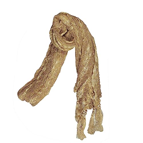 KRYPMAX Men's Golden Crush Lining Silk Dupatta Stole Chunni for Sherwani Kurta (PCN-002-041_Beige_Colour_2.5_Metre_Length) - Image 1