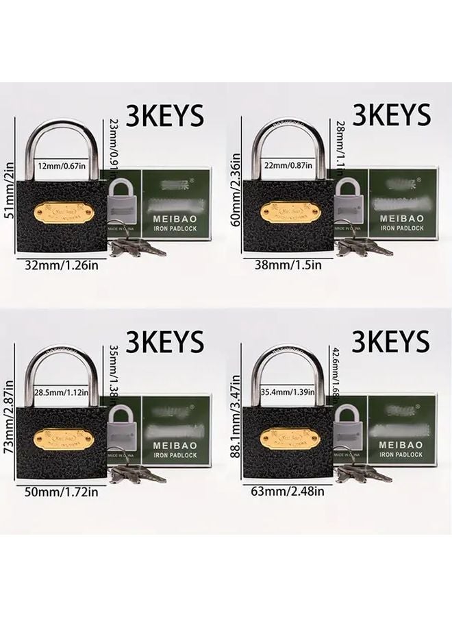 Gray Heavy Duty Waterproof Rustproof Padlock 32mm with 3 Keys - Image 4