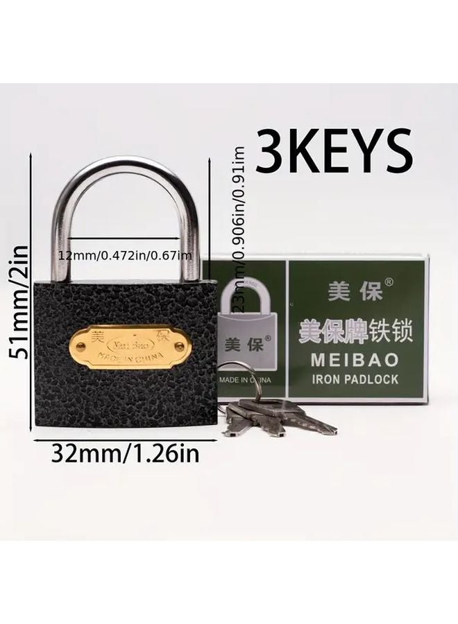 Gray Heavy Duty Waterproof Rustproof Padlock 32mm with 3 Keys - Image 1