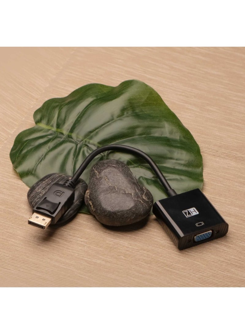 1080P DP Male To VGA Female Video Converter Adapter Cable Black - Image 3