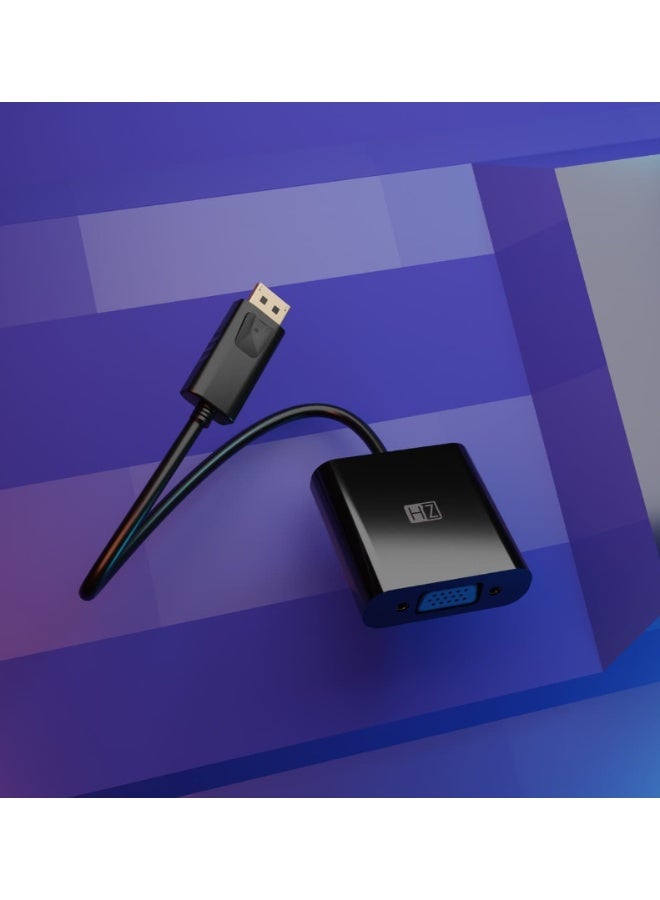 1080P DP Male To VGA Female Video Converter Adapter Cable Black - Image 2