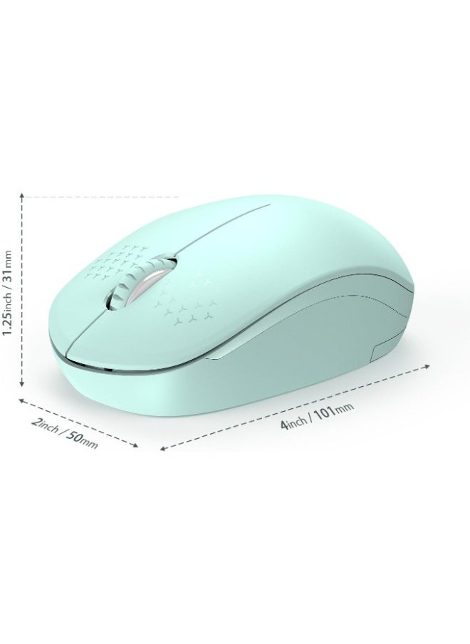 NXT - Wireless Mouse - 2.4G Cordless Mice with USB Nano Receiver Computer Mouse with Noiseless Click for Laptop, PC, Tablet, Computer, and Mac (A Mint Green) - Image 1