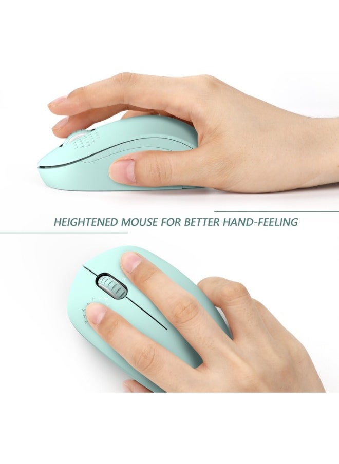 NXT - Wireless Mouse - 2.4G Cordless Mice with USB Nano Receiver Computer Mouse with Noiseless Click for Laptop, PC, Tablet, Computer, and Mac (A Mint Green) - Image 1