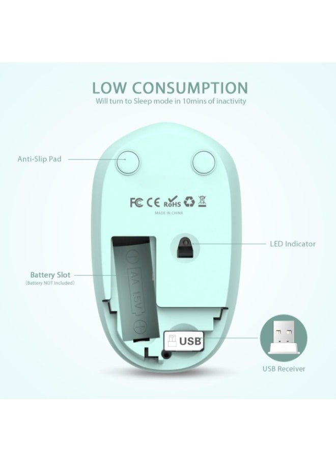 NXT - Wireless Mouse - 2.4G Cordless Mice with USB Nano Receiver Computer Mouse with Noiseless Click for Laptop, PC, Tablet, Computer, and Mac (A Mint Green) - Image 1
