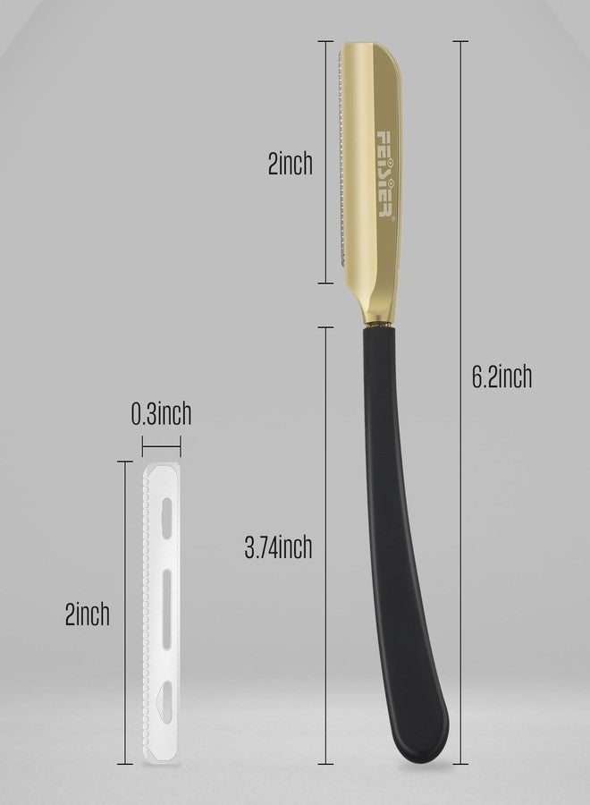 FEISIER Straight Razors for Men, Professional Straight Single Edge Razor Kit, Silicone Handle Straight Razor with Guard,Stainless Steel Barber Razor for Shaving,Salon Shavette,10 Blades Included - Image 3