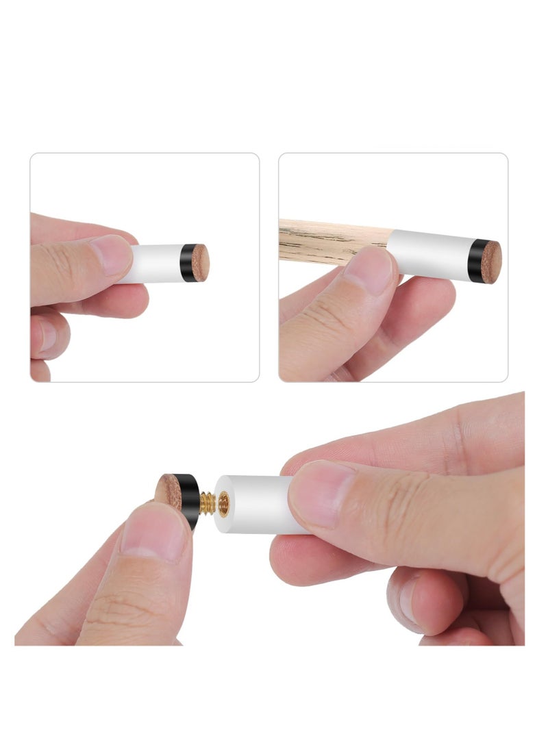 Excefore Billiard Pool Cue Tips, 20 Pcs 13mm White Pool Cue Tips Replacement Kit, Screw on Cue Tips Hard Leather Replacement (Brown) - Image 3