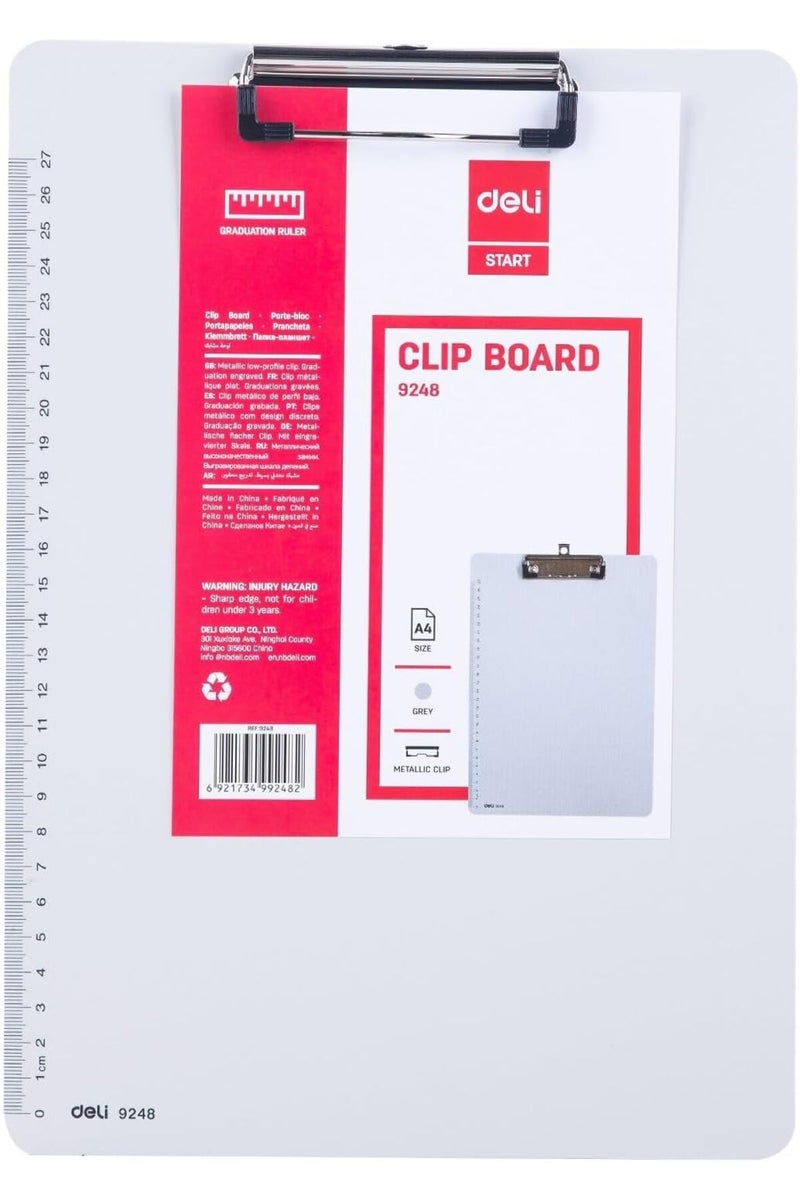 Deli Paper Clipboard, A4 Size, Grey - Image 1