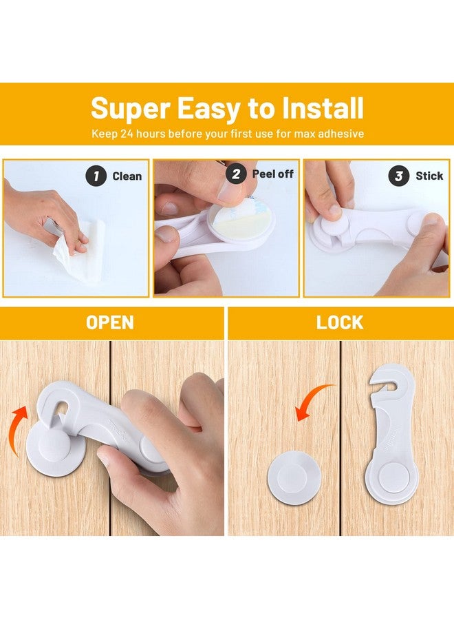 TriLink Cabinet Locks For Babies 6 Pack Baby Proofing Baby Safety Locks Child Locks For Cabinets Fridge Locks For Kids Strong Adhesive No Drillingdurablemultifunctional For Furniture Kitchen - Image 5