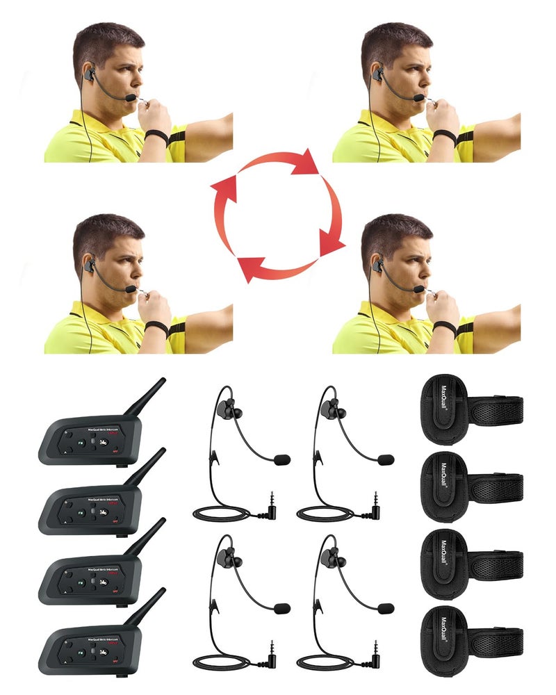 Maxquall Referee Headset 4 Person Talk Same Time V4 Plus Football Wireless Headsets Soccer Arbitro Communication SystemLatest ChipNewly Designed Earpiece4V4w R Earpiece - Image 2