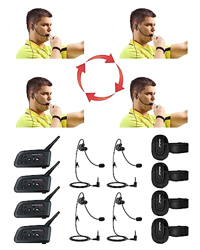 Maxquall Referee Headset 4 Person Talk Same Time V4 Plus Football Wireless Headsets Soccer Arbitro Communication SystemLatest ChipNewly Designed Earpiece4V4w R Earpiece - Image 1