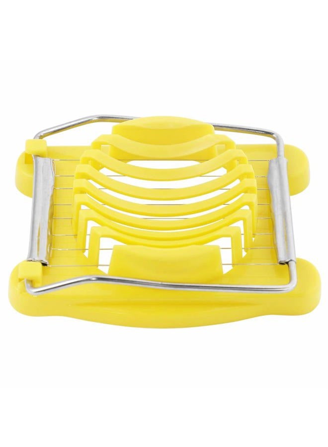 TOPINCN Heavy-Duty Plastic Egg Slicer with Stainless Steel Wires Multipurpose Boiled Egg Salad Slicer Strawberry Cheese Slicing Tools -Yellow - Image 1