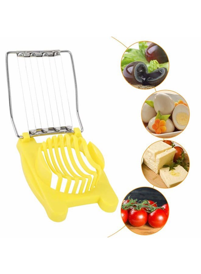 TOPINCN Heavy-Duty Plastic Egg Slicer with Stainless Steel Wires Multipurpose Boiled Egg Salad Slicer Strawberry Cheese Slicing Tools -Yellow - Image 4