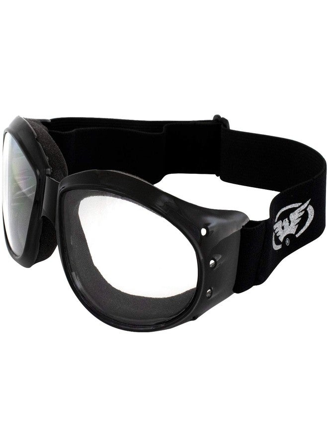 Global Vision Eliminator Motorcycle Goggles (Black Frame/Clear-Smoke Lens) - Image 1