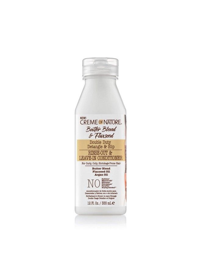 Creme of Nature Leave In Conditioner By Creme Of Nature Butter Blend Argan Oil Flaxseed Oil Rinseout Leavein 12 Oz  - Image 1